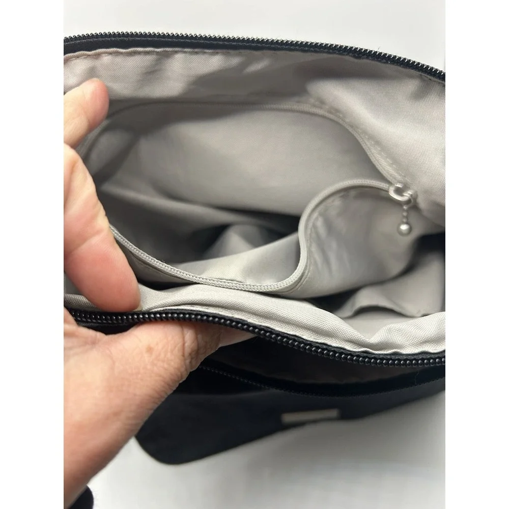 BAGGALLINI Purse Black Cheetah Print Nylon‎ Town Bagg Crossbody Lightweight Bag